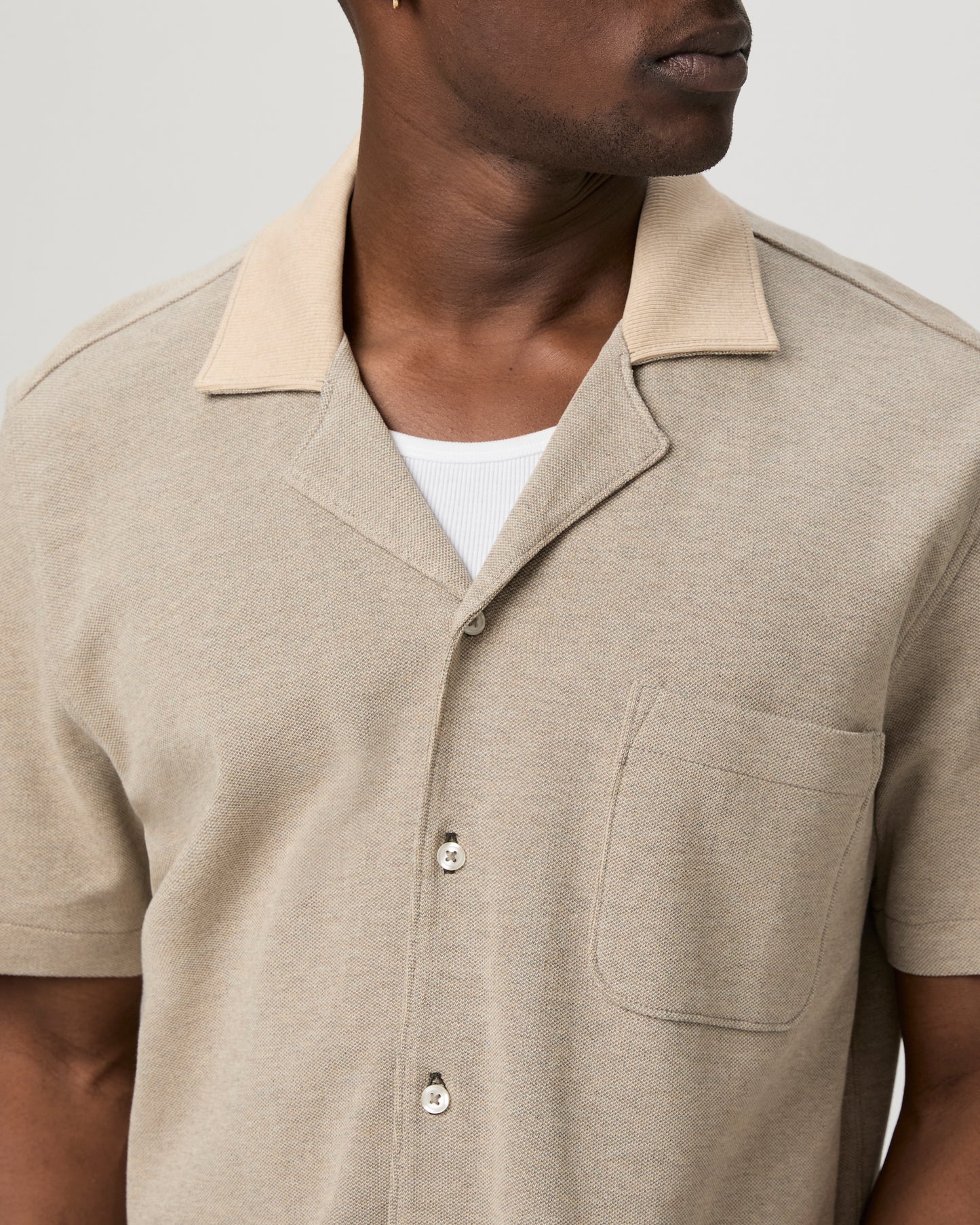 Oliver Shirt - Heathered Oatmeal S