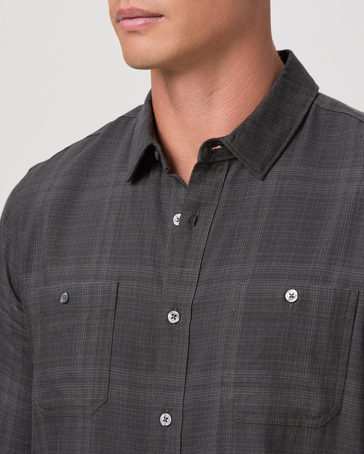 Everett Shirt - Black Charcoal Plaid S