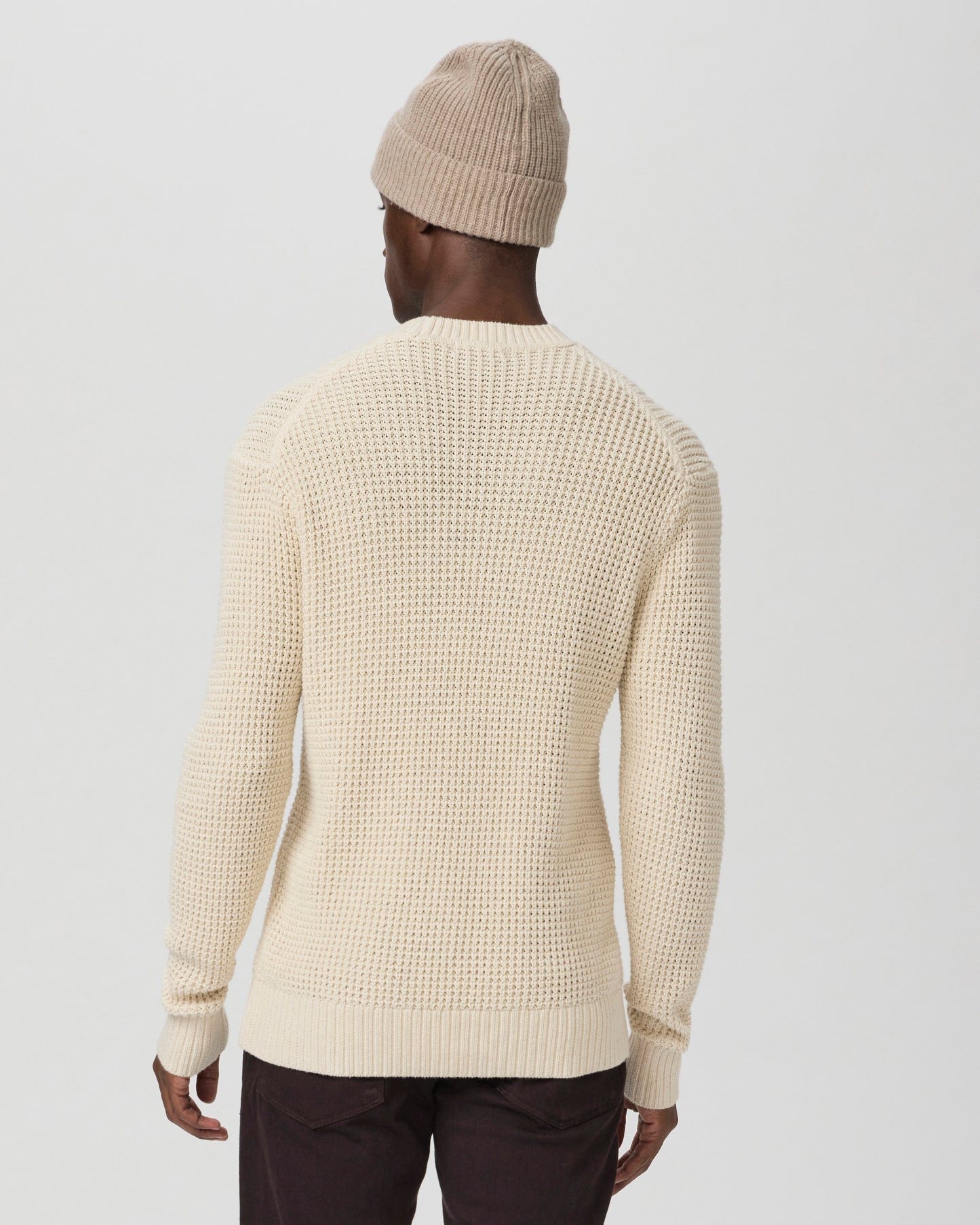 Mylo Waffle Crew Sweater - Heathered Natural S