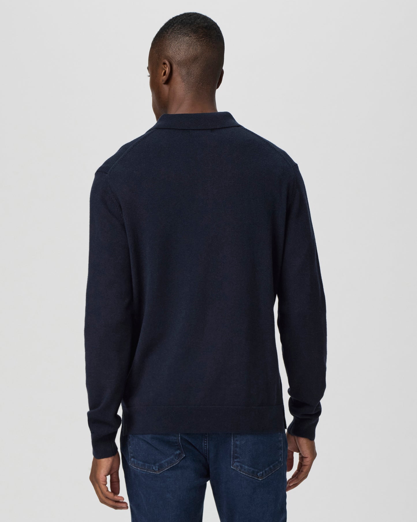 Finsbury Sweater Polo - Deep Anchor Wool S