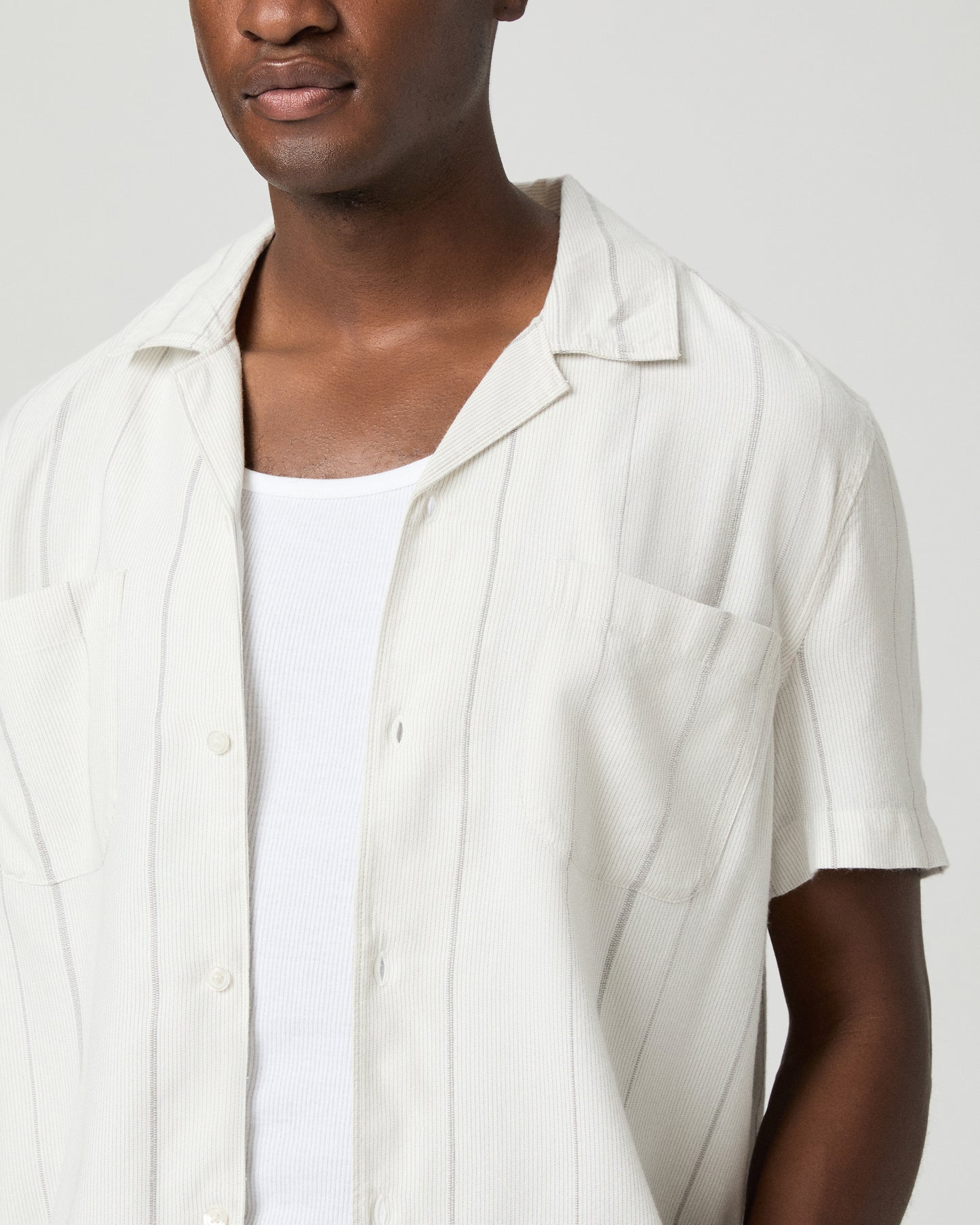 Jacobson Shirt - Blue Ivory Stripe S