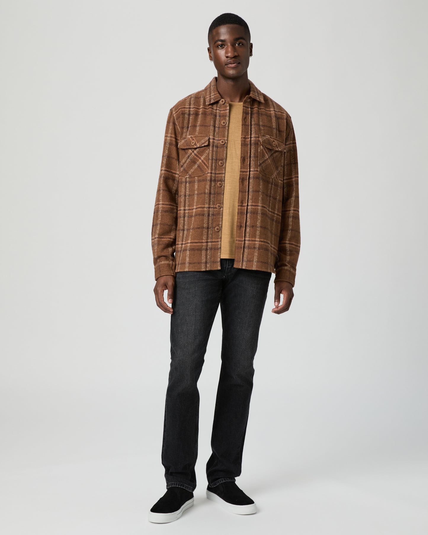 Seymore Overshirt - Dark Tobacco Plaid S