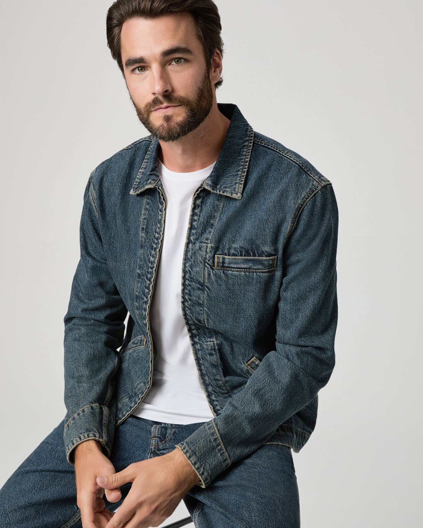 Mauricio Denim Zip Up Jacket - Abaron S