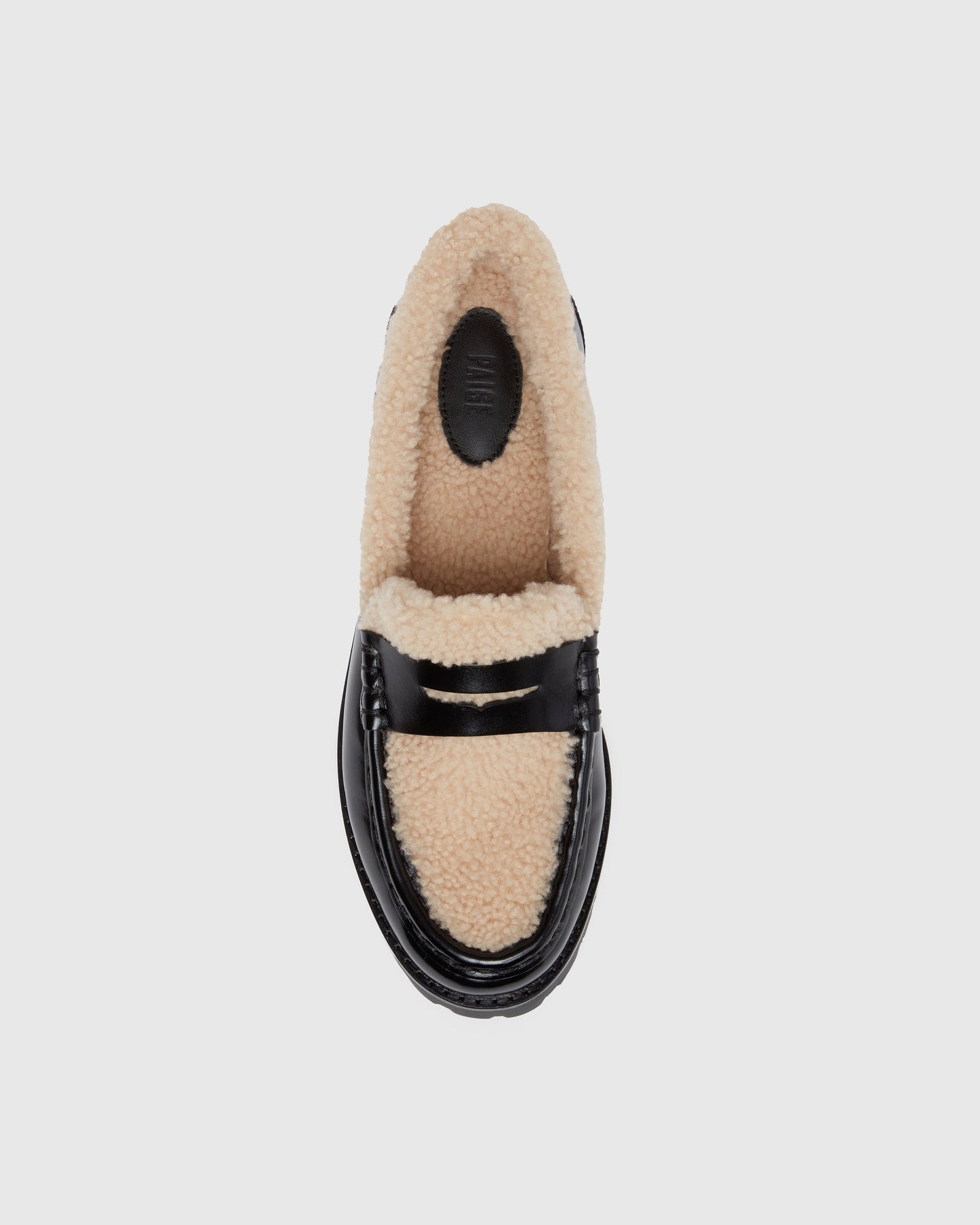 Ellis Shearling Loafer - Black Leather