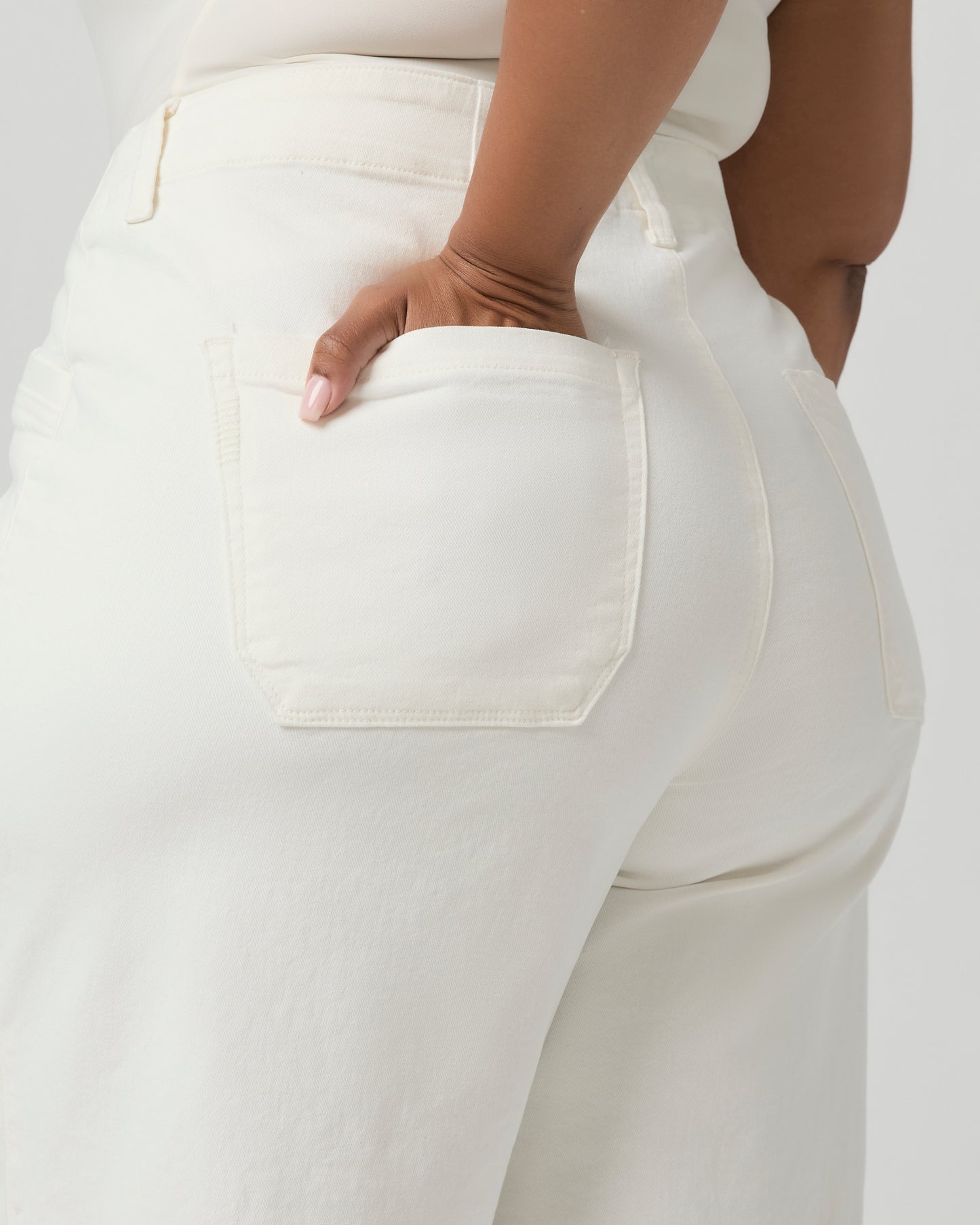 Anessa Plus Wide Leg Jean - Tonal Ecru 16W