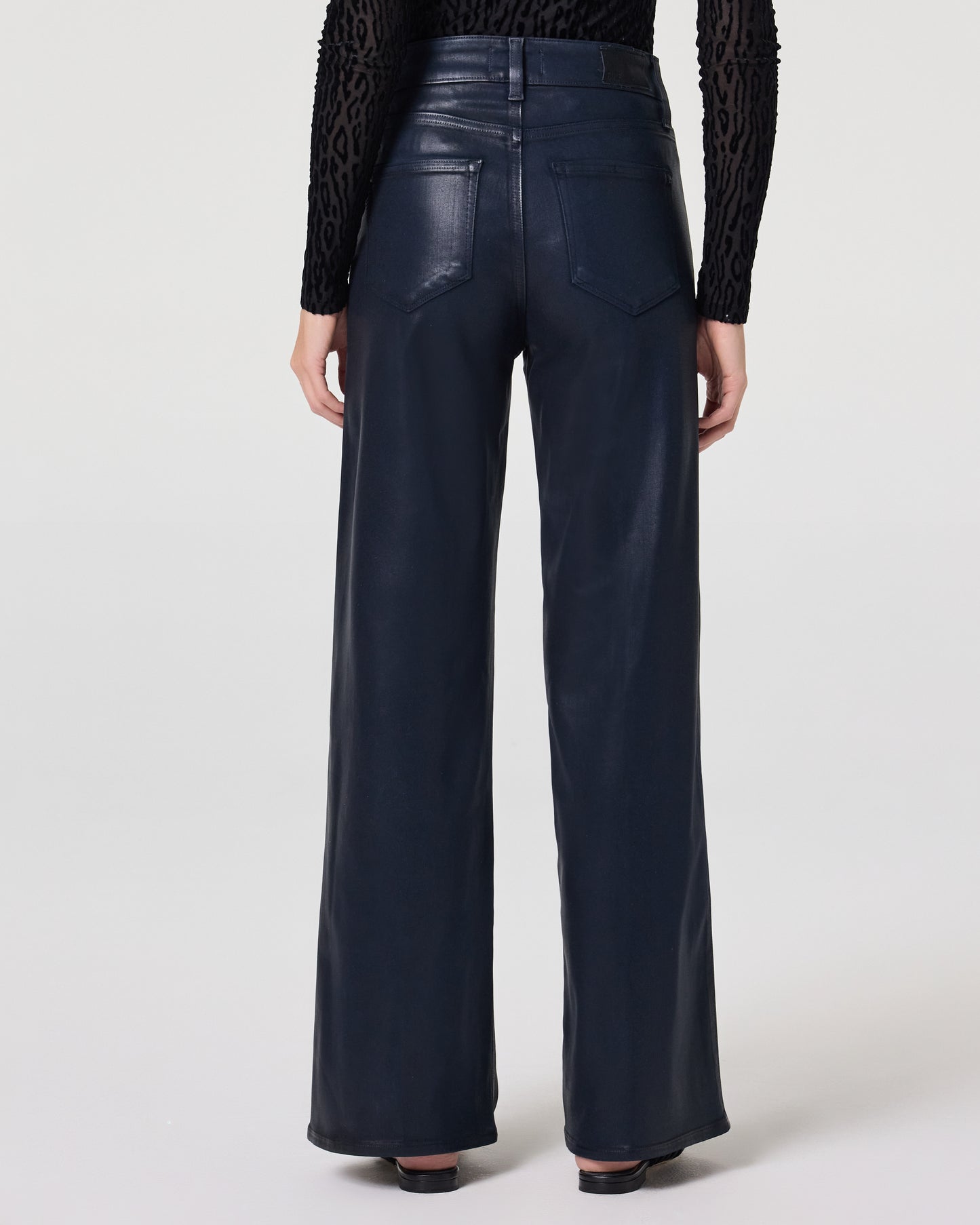 Anessa 31 Inch Wide Leg Jean - Navy Seascape Luxe Coating 23