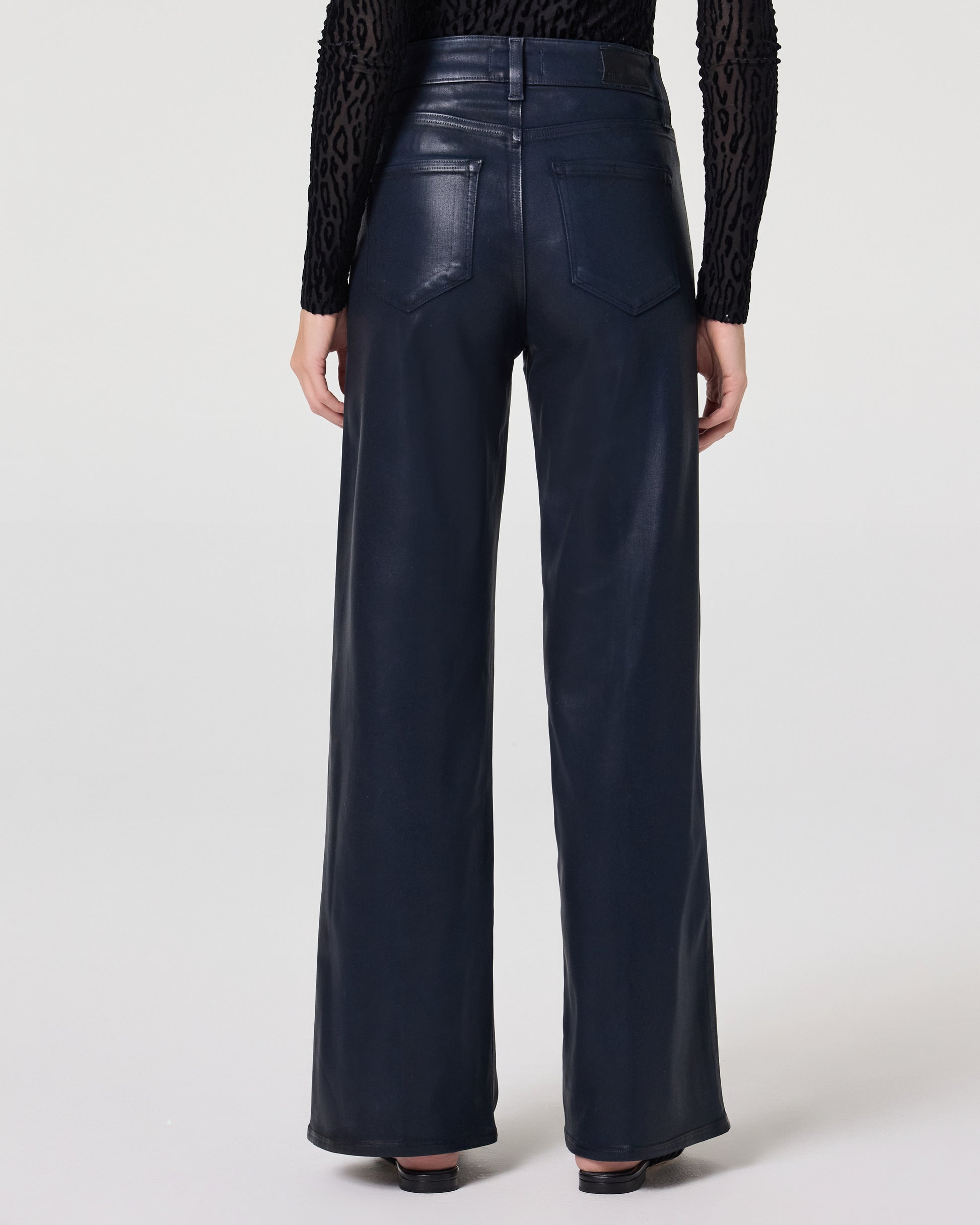 Anessa 31 Inch Wide Leg Jean - Navy Seascape Luxe Coating 23