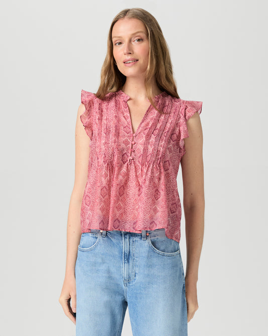 Idris Top - Dark Pink Multi XXS