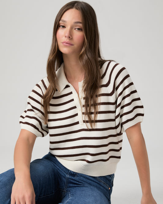 Birch Top - Ivory/Tamarind Stripe XXS
