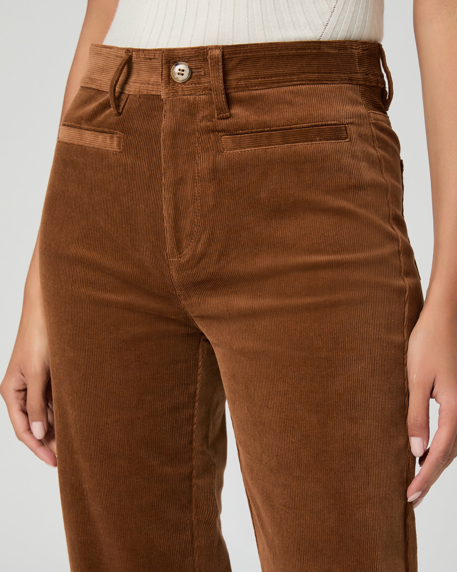 Leenah Wide Leg Pant - Cognac Corduroy 00