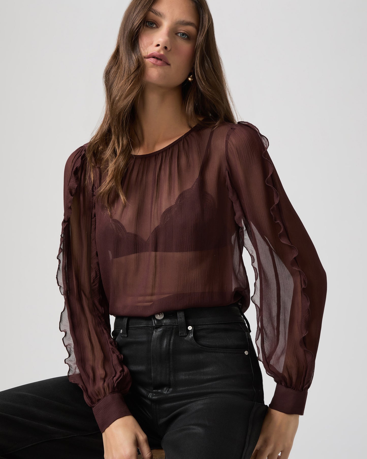 Isabel Blouse - Aubergine Silk XXS