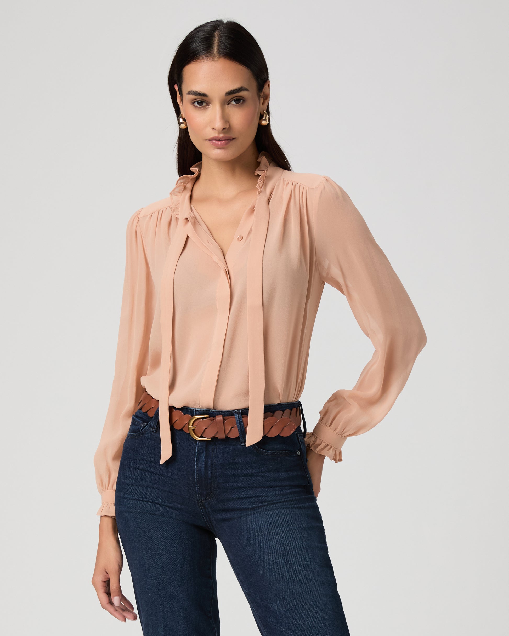 Leya Blouse - Ballet Pink Silk XXS
