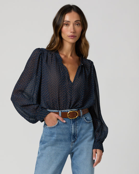 Bibiana Blouse - Navy Multi XXS