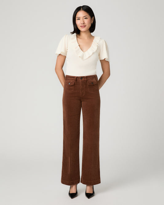Leenah Petite Wide Leg Jean - Maple Brown Corduroy 23