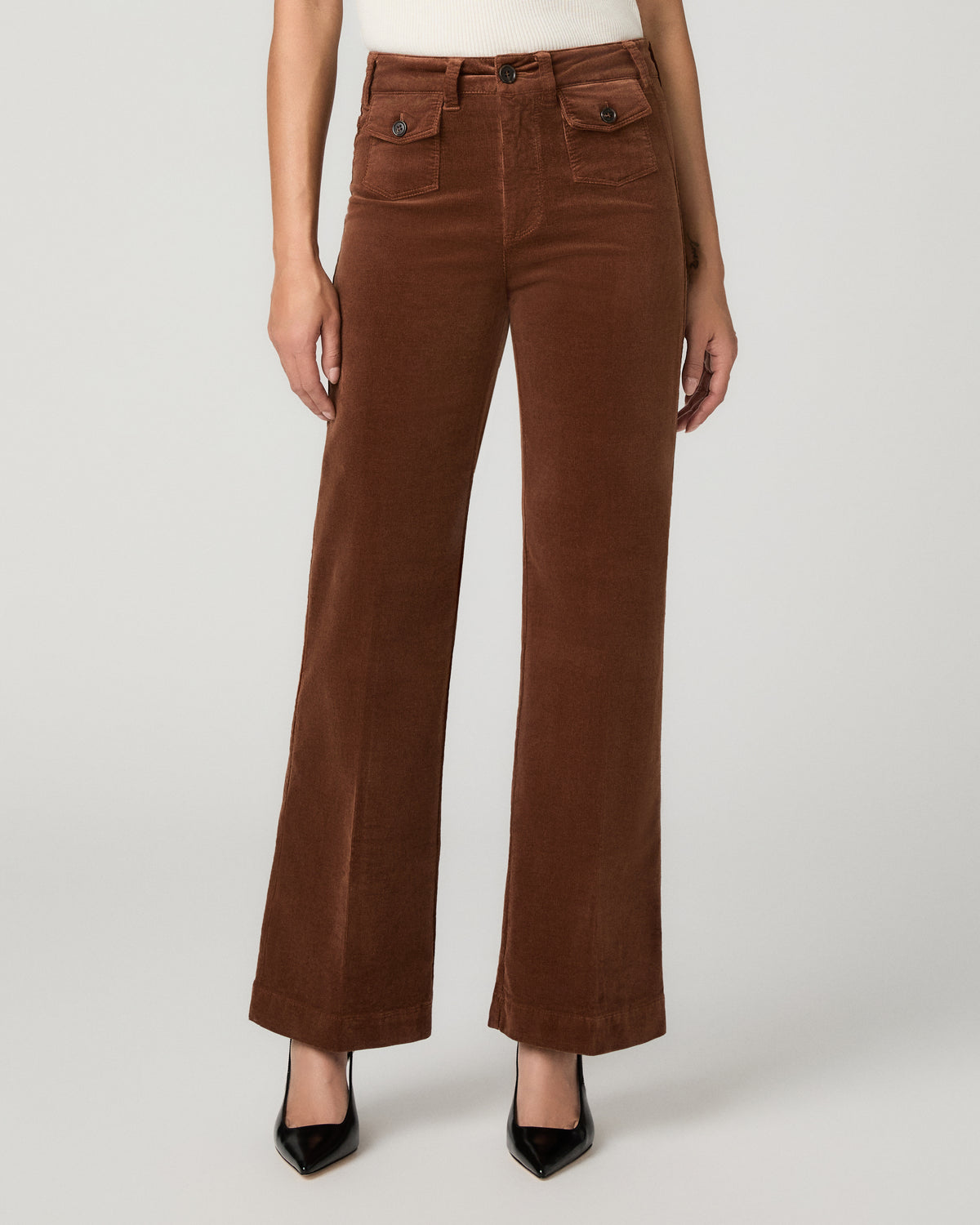 Leenah Petite Wide Leg Jean - Maple Brown Corduroy 23