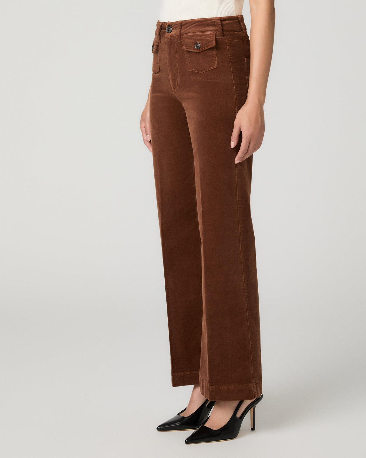 Leenah Petite Wide Leg Jean - Maple Brown Corduroy 23