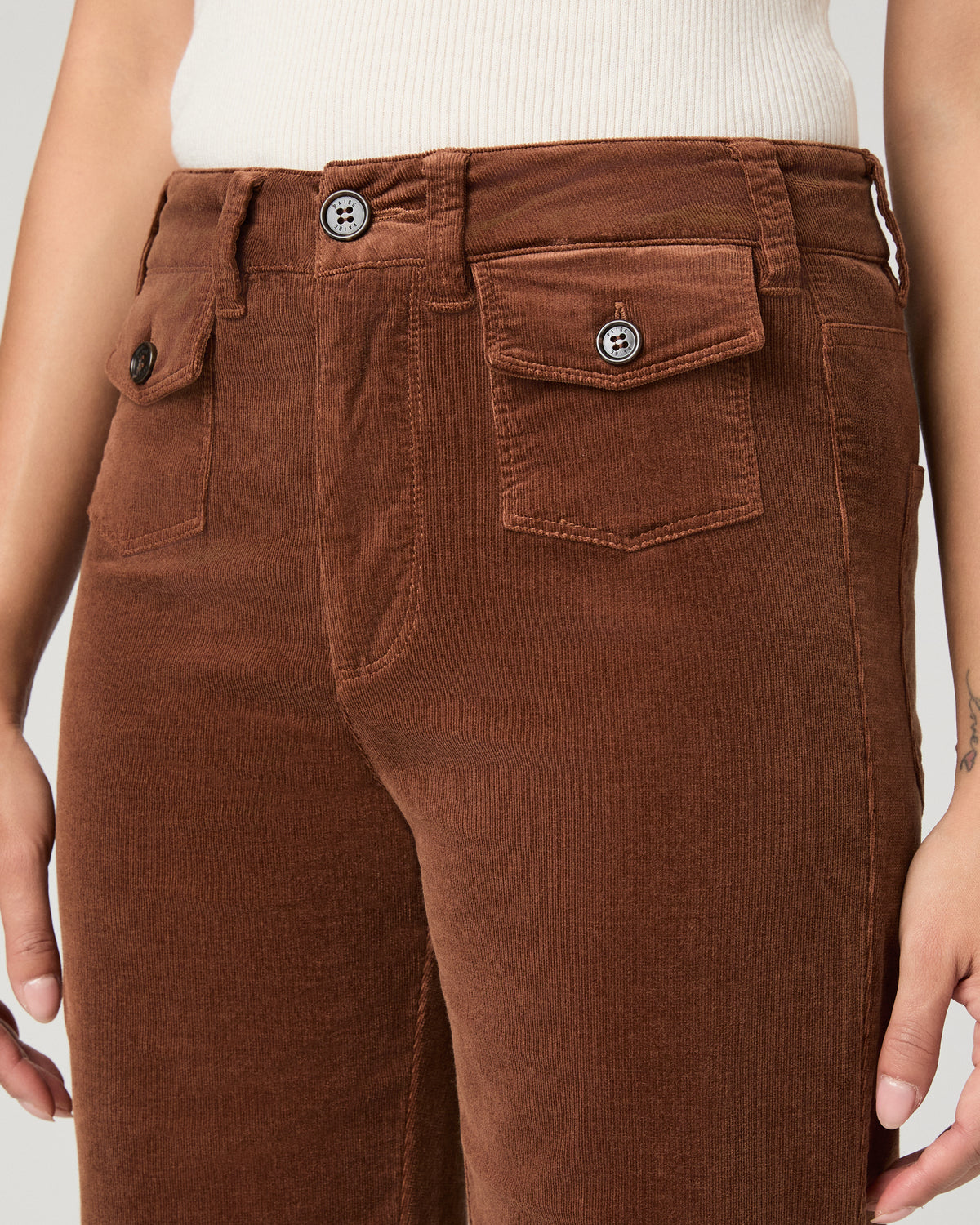 Leenah Petite Wide Leg Jean - Maple Brown Corduroy 23