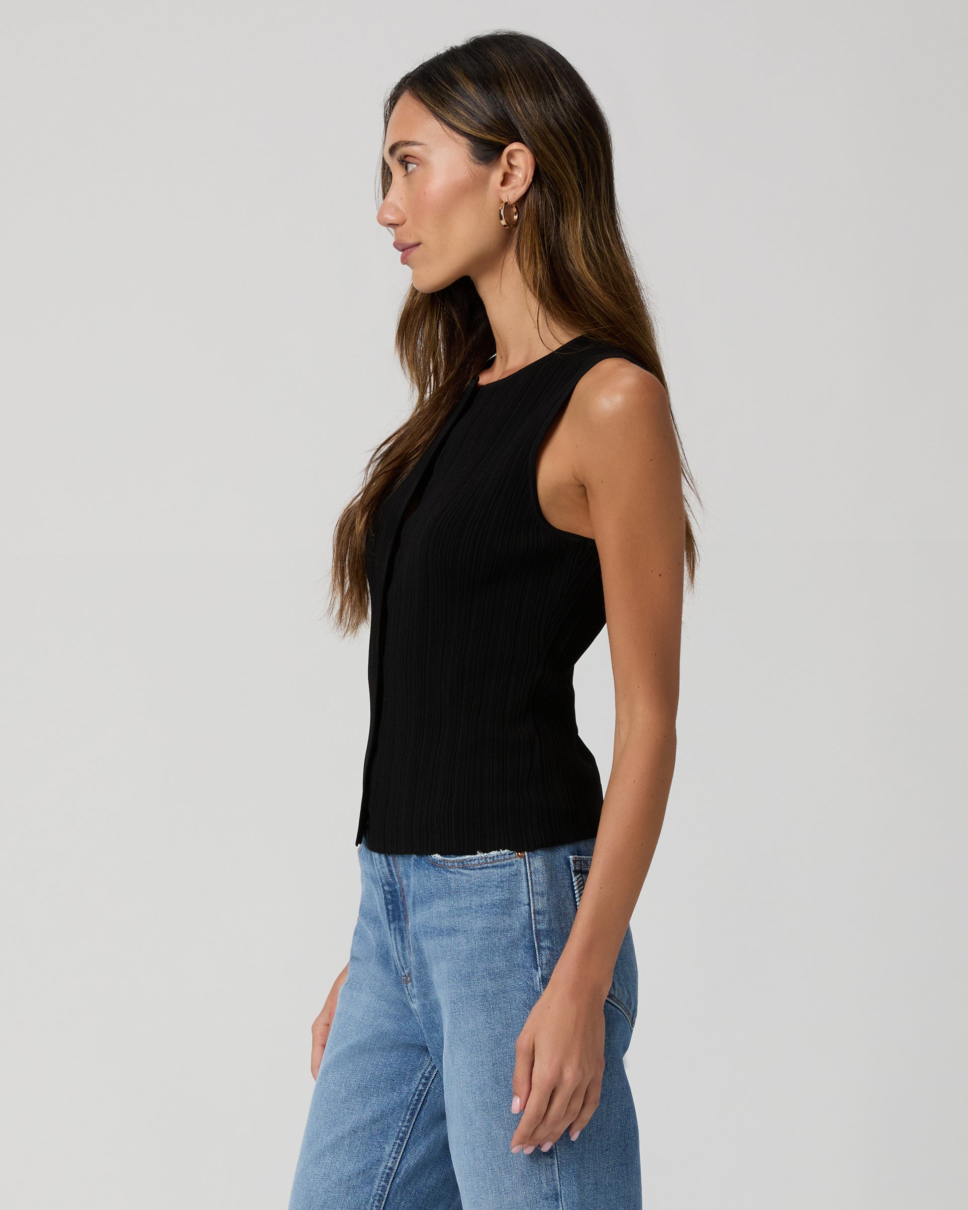 Leria Sweater Tank - Black XXS