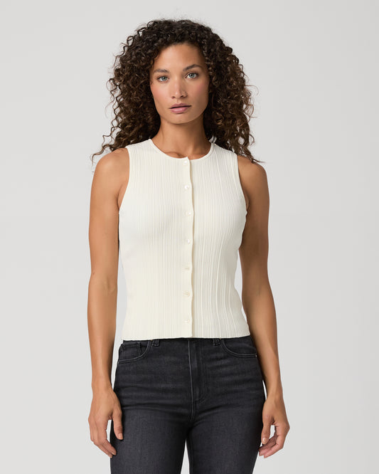 Leria Sweater Tank - Antique White XXS