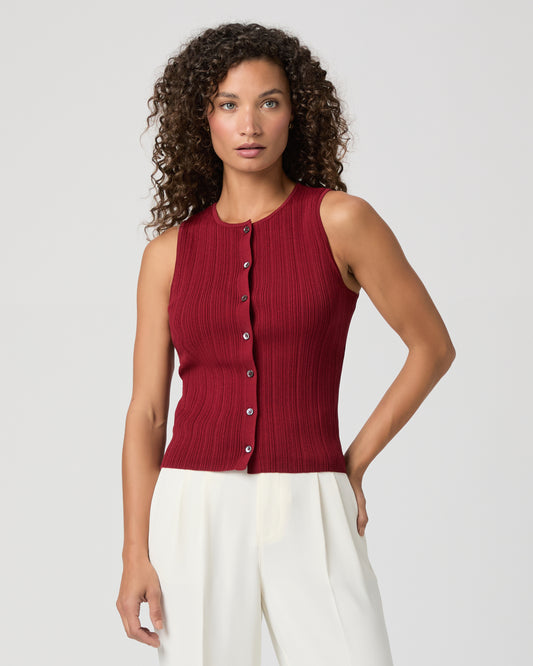 Leria Sweater Tank - Cranberry XXS