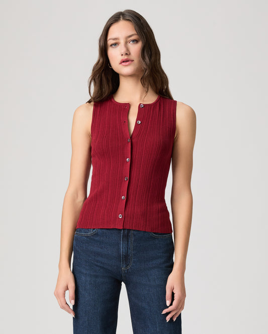 Leira Sweater Tank - Cranberry
