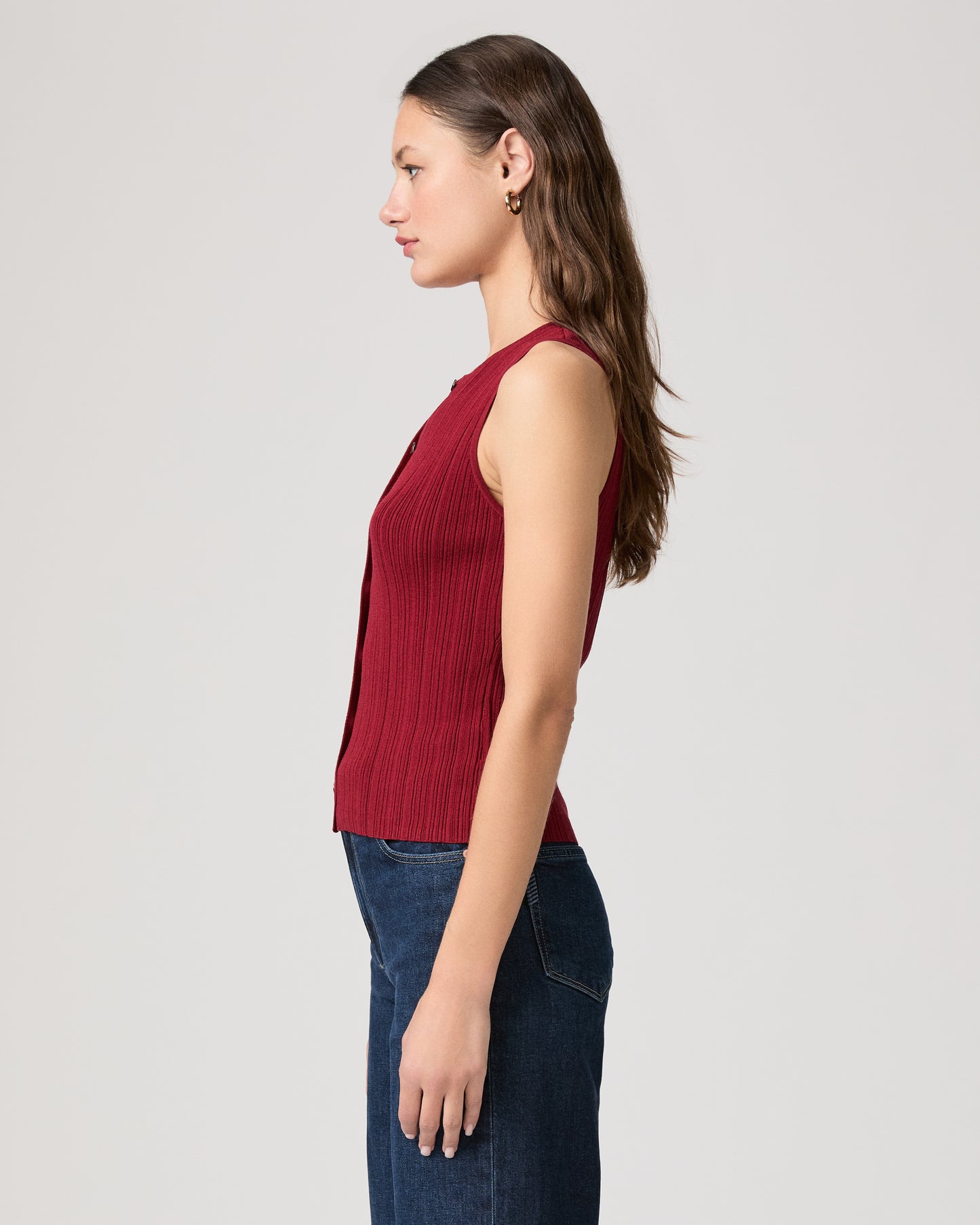 Leira Sweater Tank - Cranberry