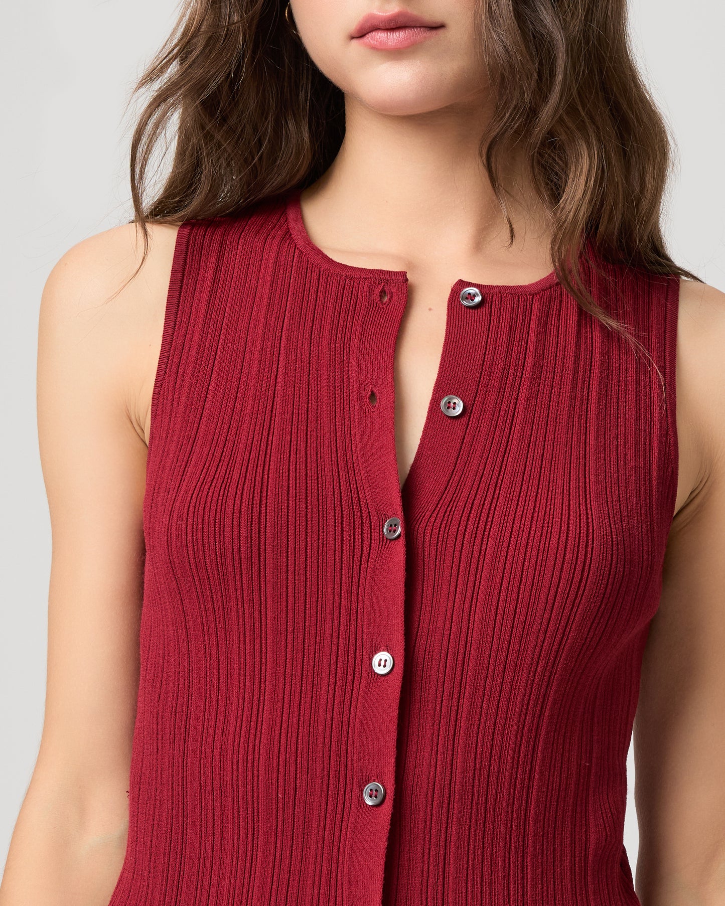 Leira Sweater Tank - Cranberry
