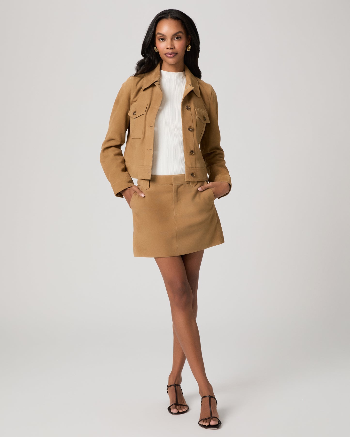 Bobbi Skirt - Cashew Suede 00