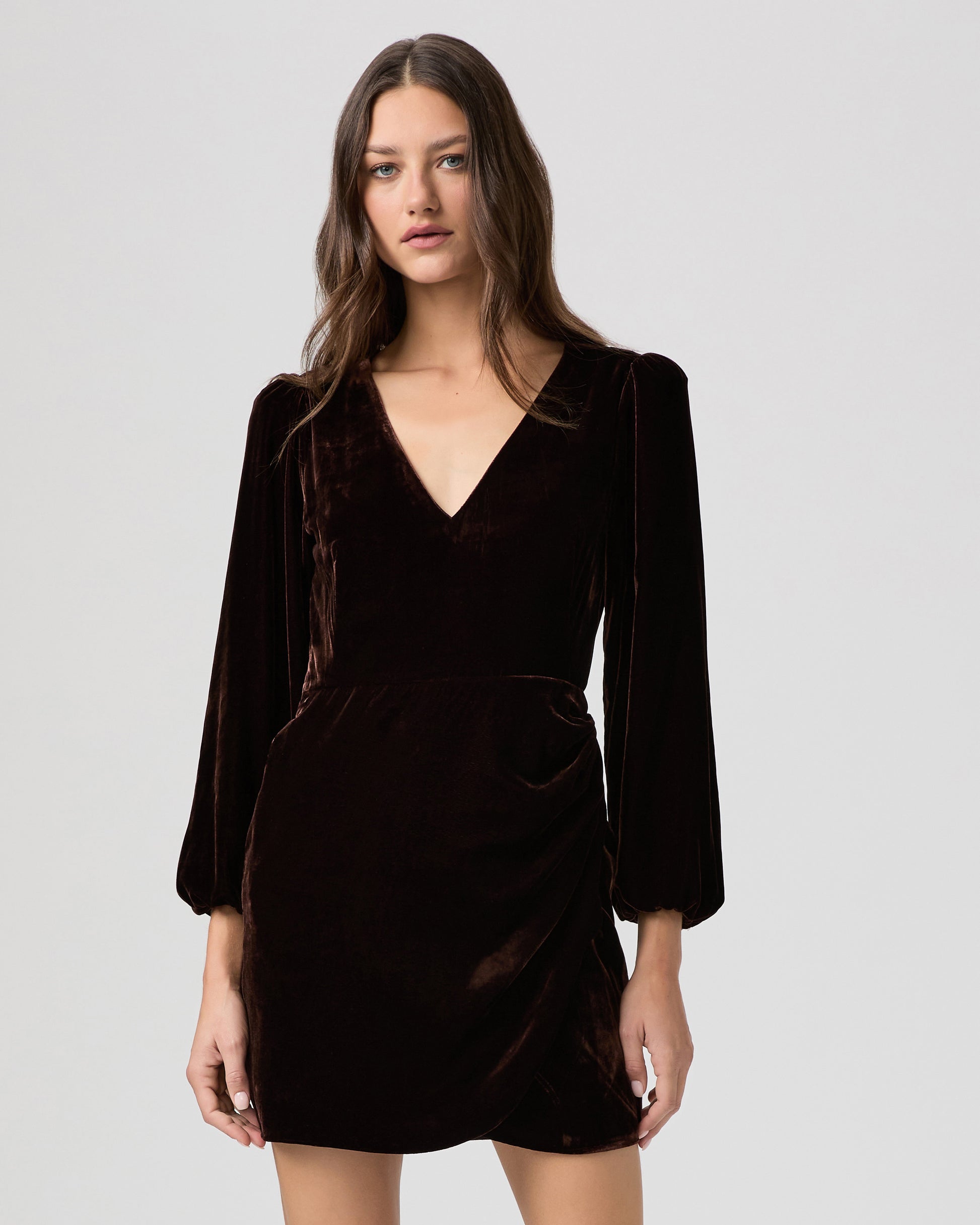 Lawry Dress - Aubergine Velvet 00
