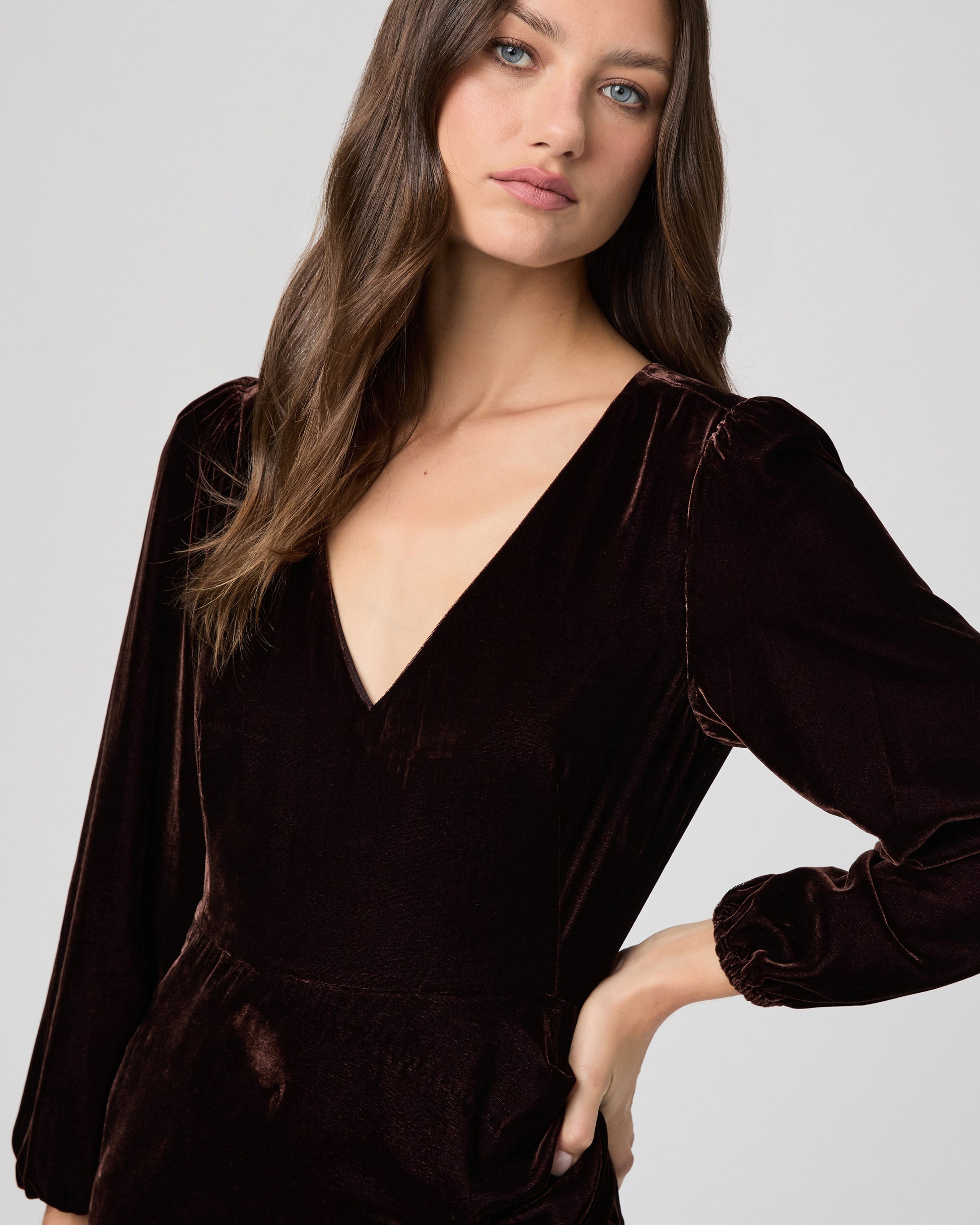 Lawry Dress - Aubergine Velvet 00