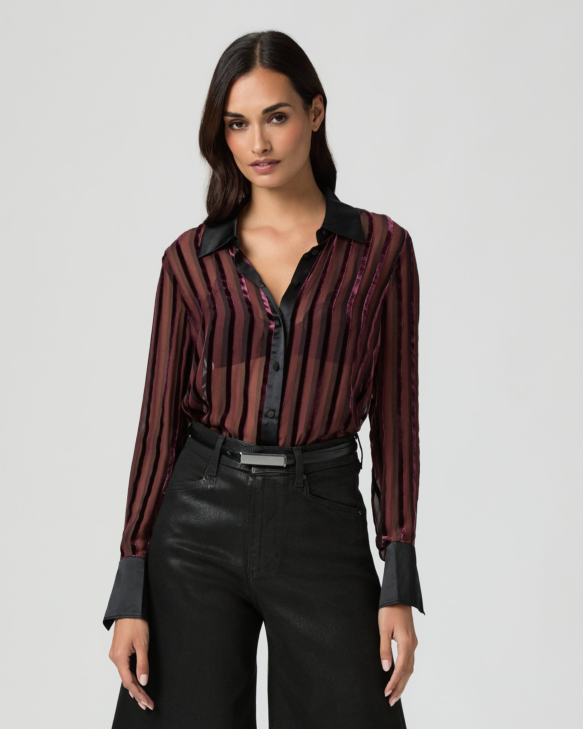 Mazzy Shirt - Aubergine/Black XXS