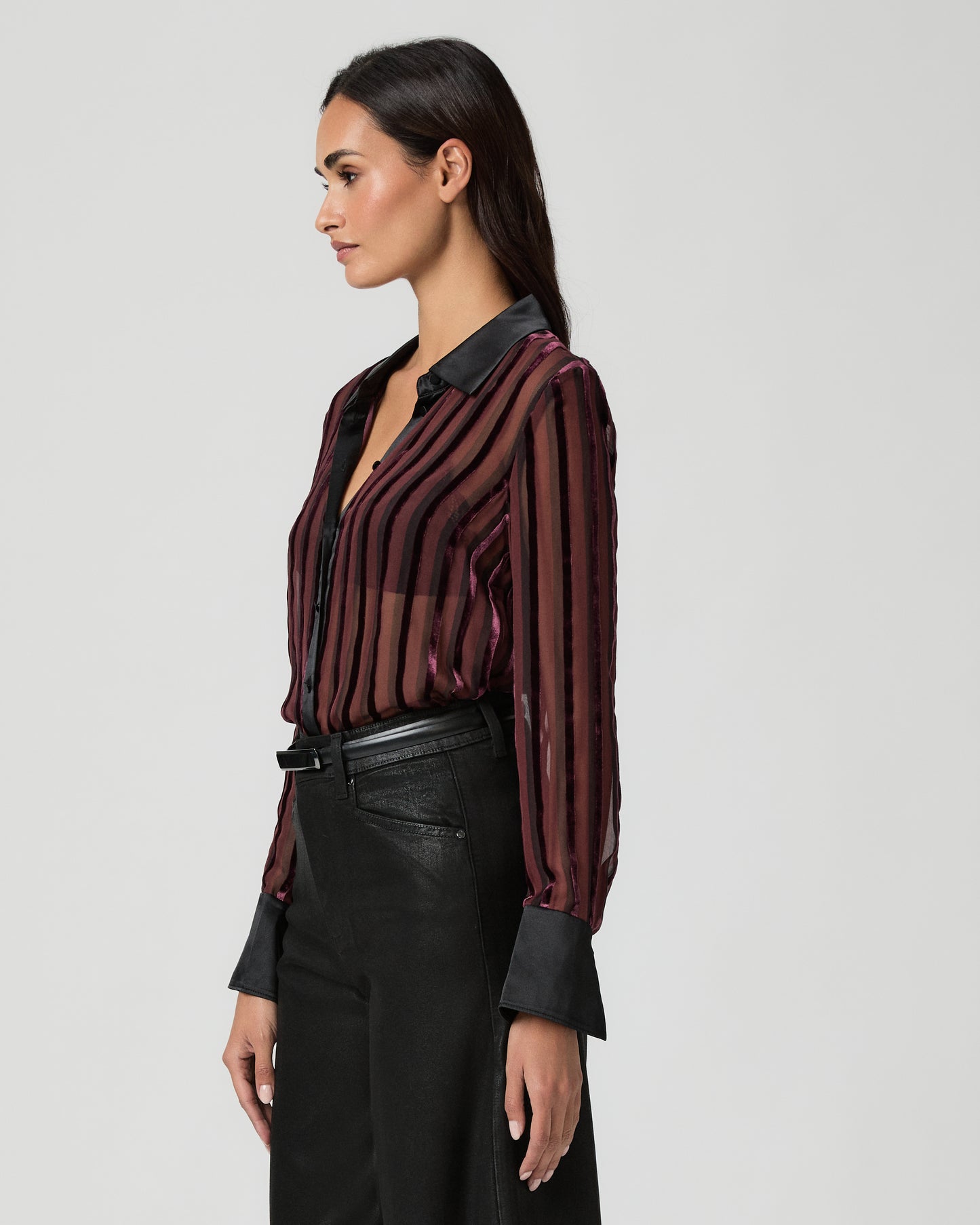 Mazzy Shirt - Aubergine/Black XXS