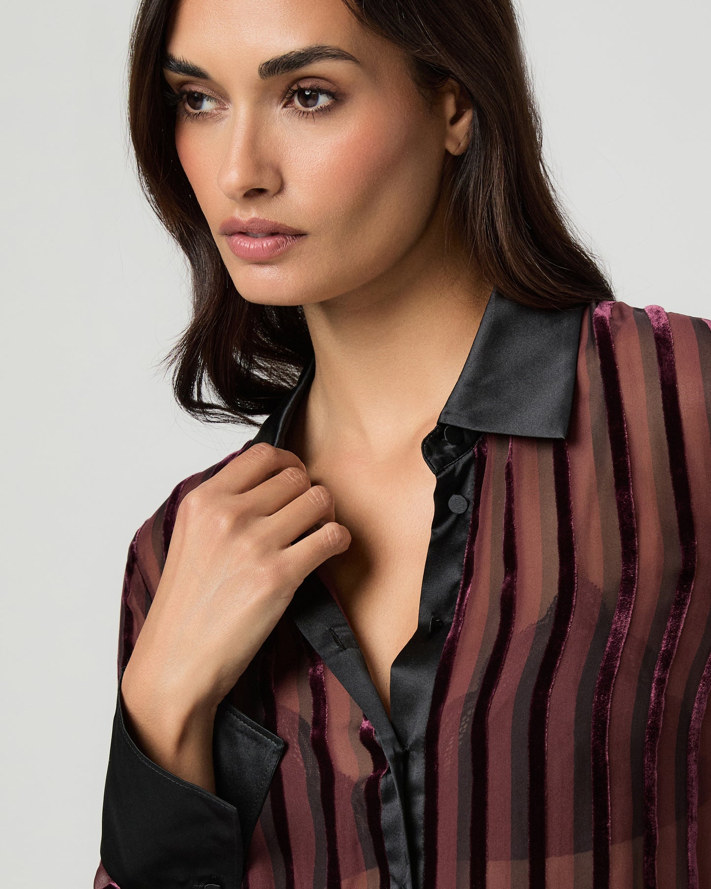 Mazzy Shirt - Aubergine/Black XXS