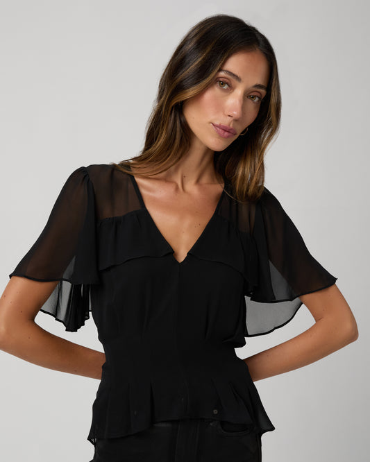 Willa Blouse - Black Silk XXS