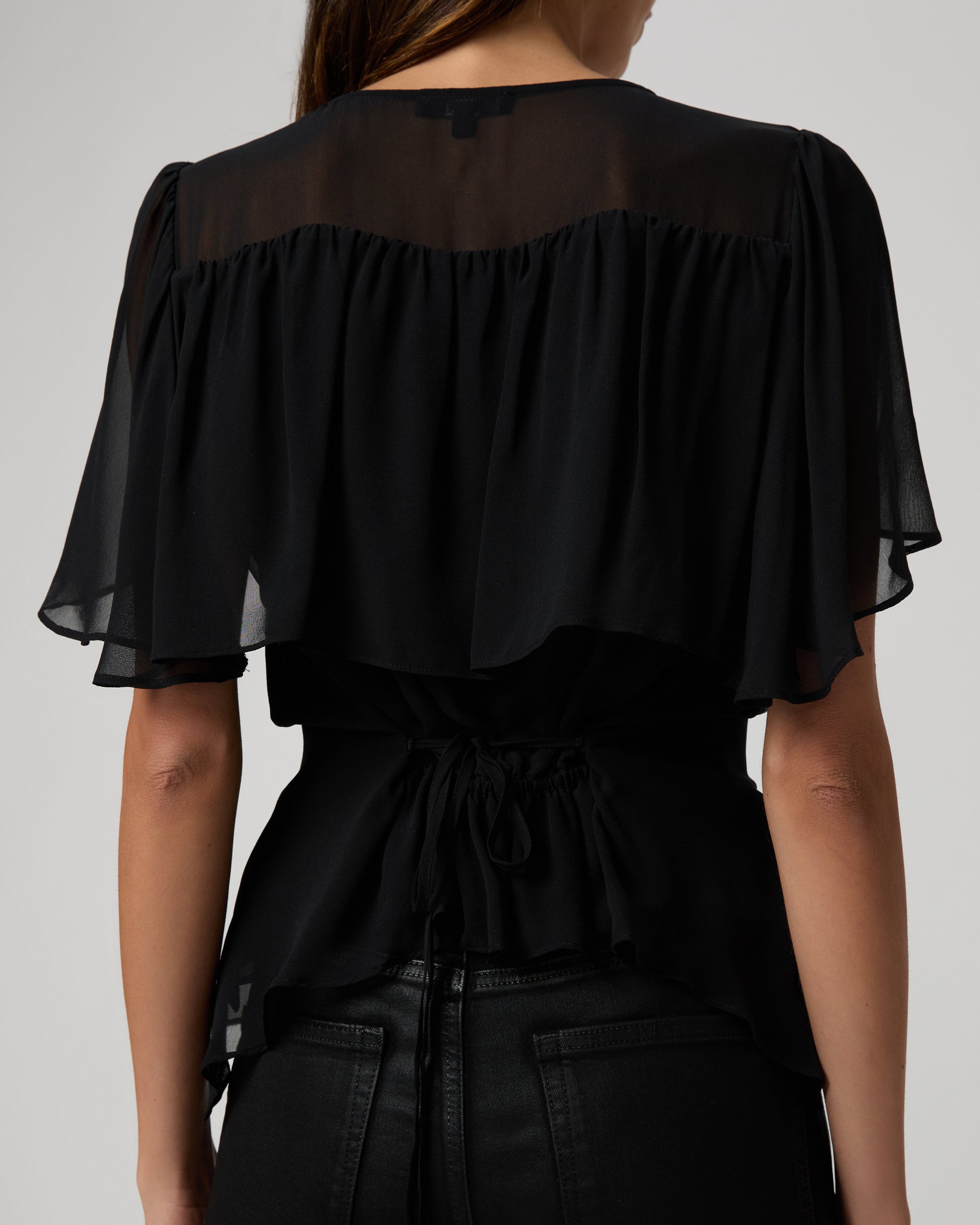 Willa Blouse - Black Silk XXS