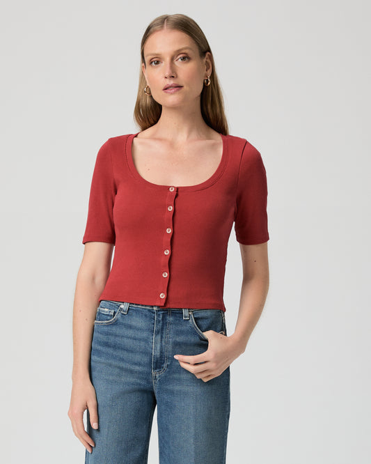 Evette Top - Carmine Red XXS