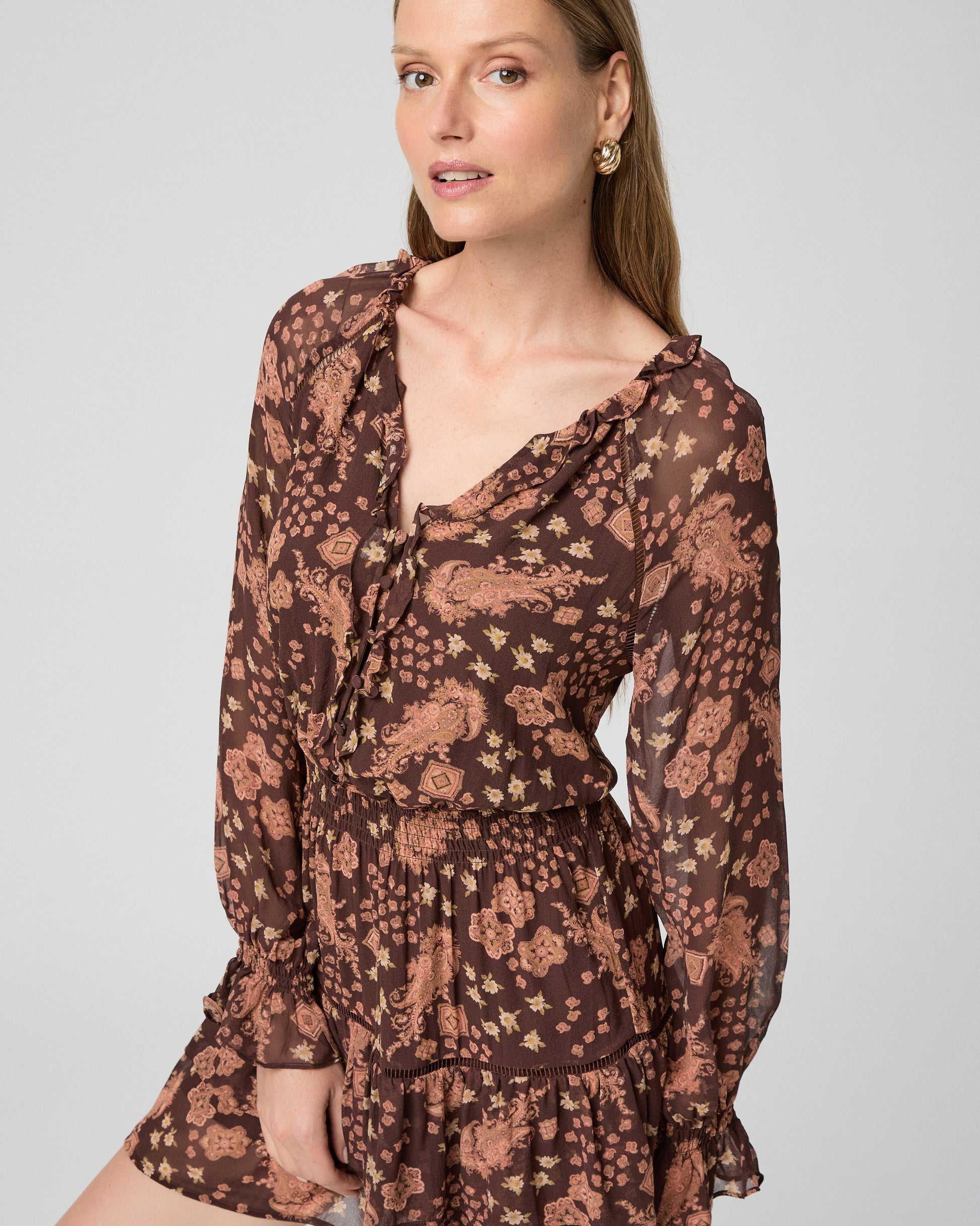 Alison Dress - Tamarind Multi Silk XXS