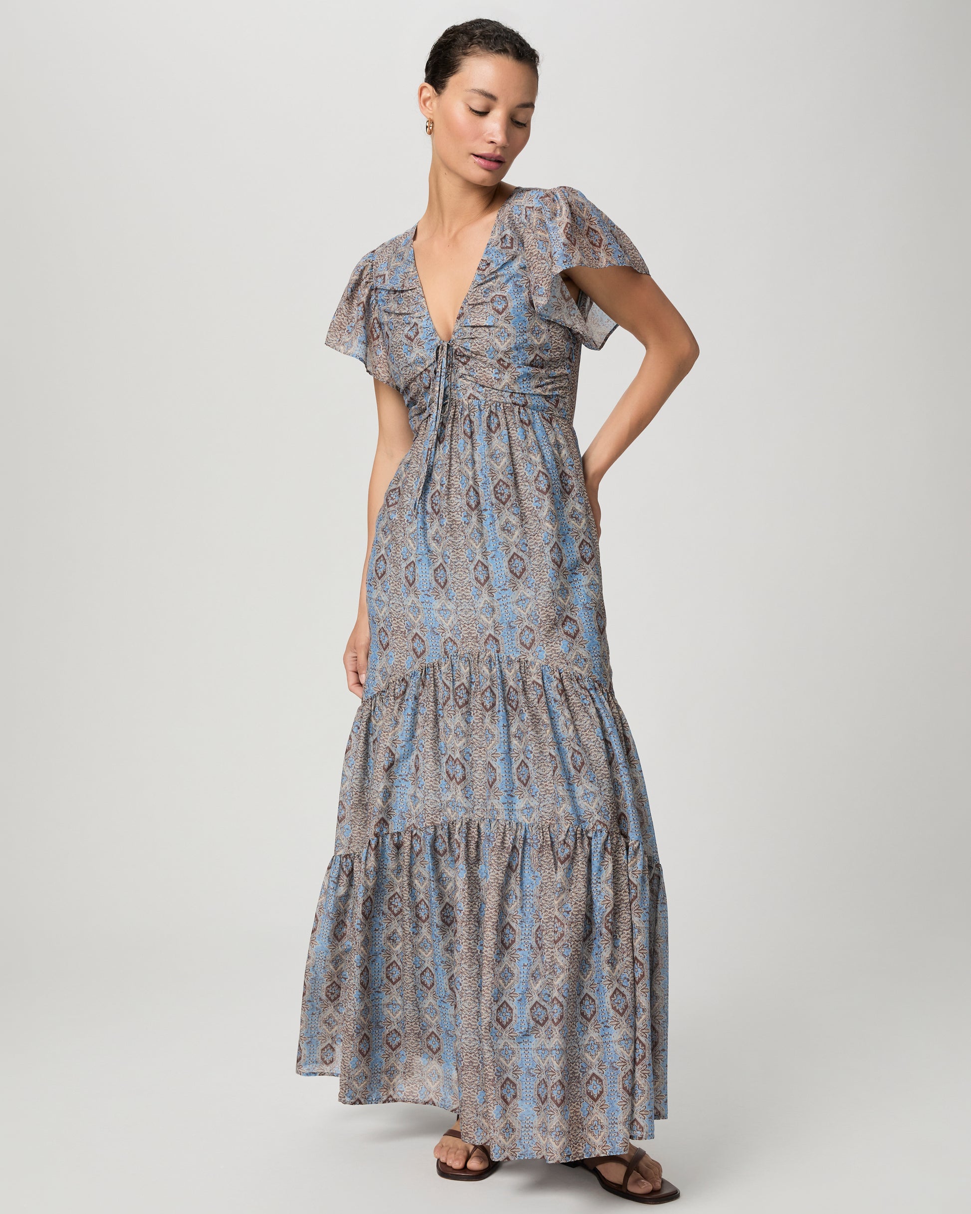 Kinga Dress - Slate Blue Multi 00