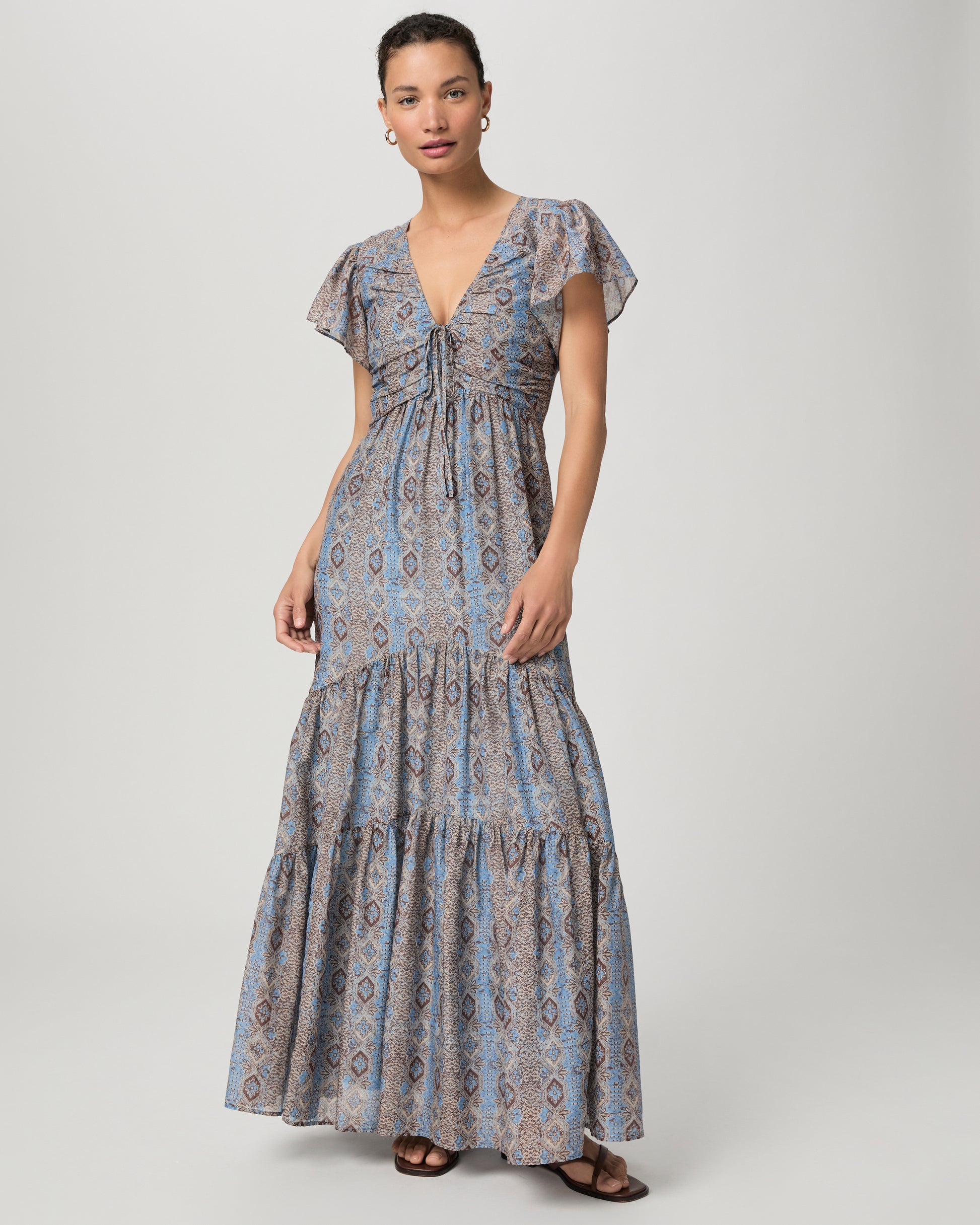 Kinga Dress - Slate Blue Multi 00