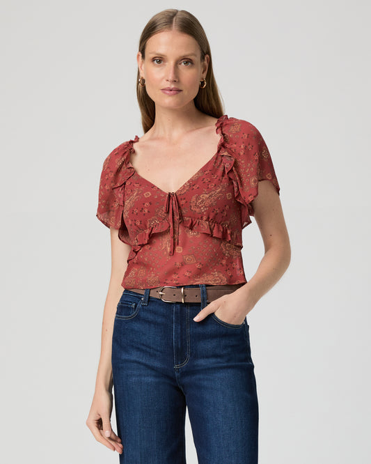Mirasol Top - Carmine Red Multi Silk 00