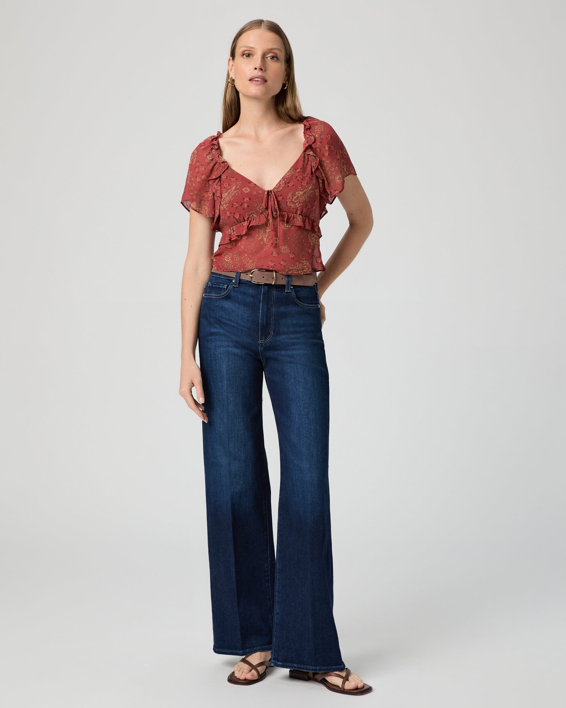 Mirasol Top - Carmine Red Multi Silk 00