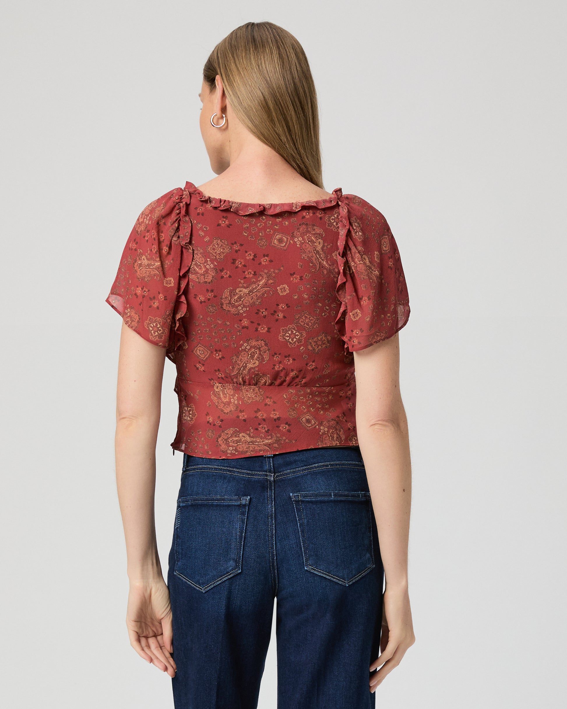 Mirasol Top - Carmine Red Multi Silk 00