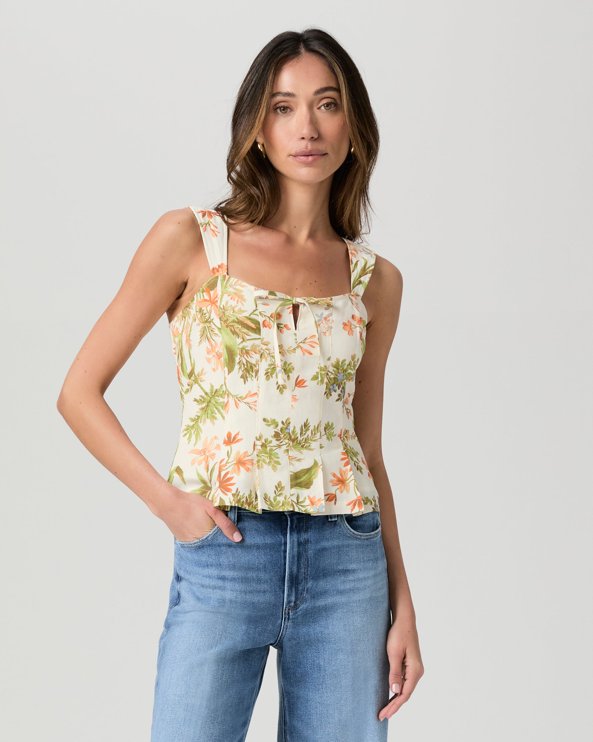 Coralee Top - Oyster White Multi 00