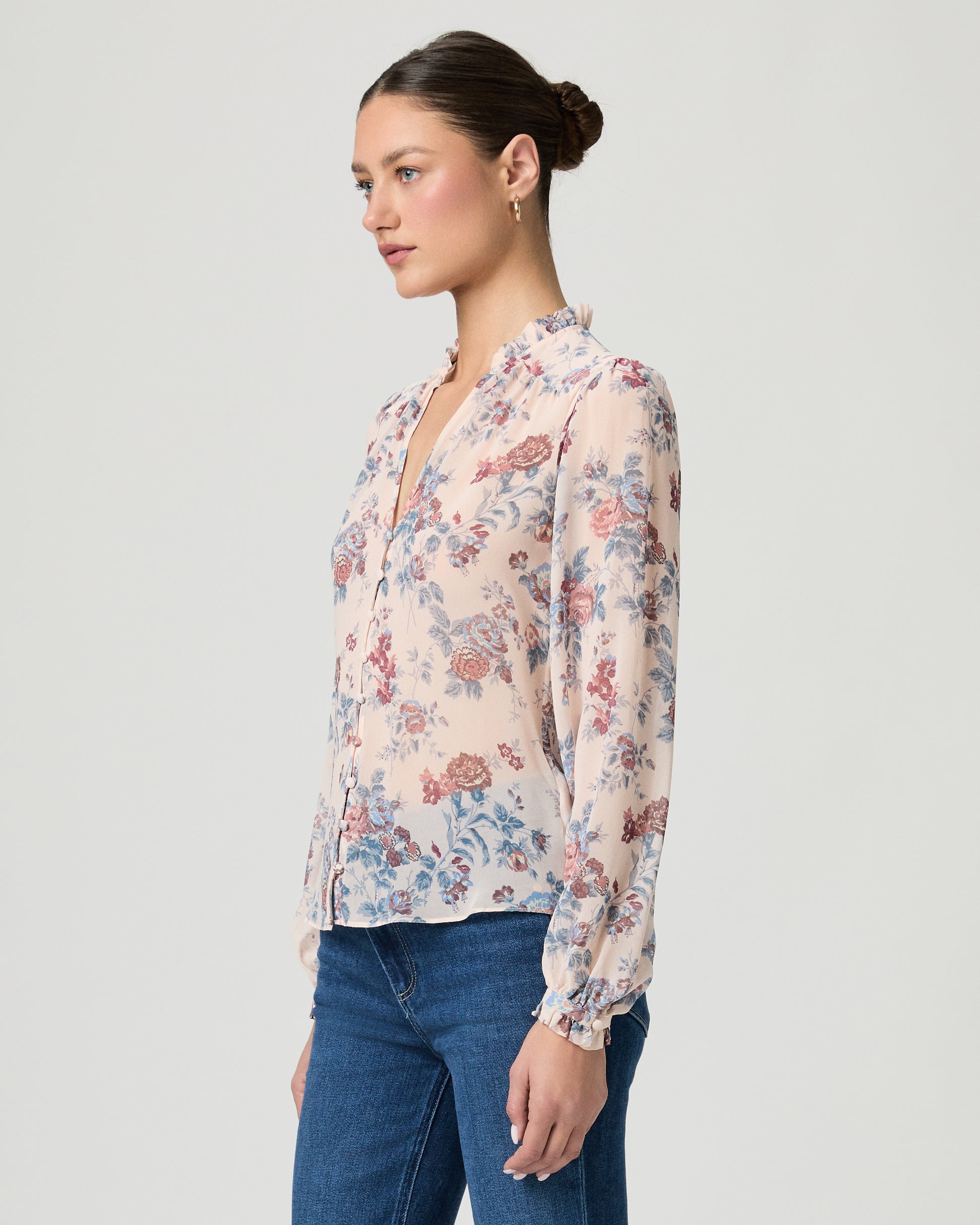 Lula Blouse - Cherry Blossom Multi Silk XXS