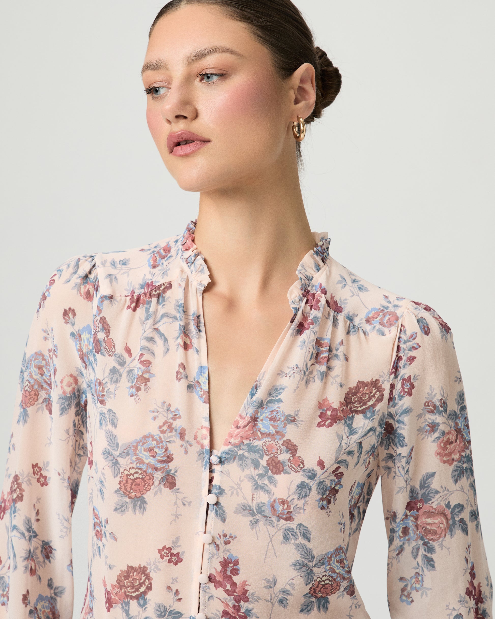 Lula Blouse - Cherry Blossom Multi Silk XXS