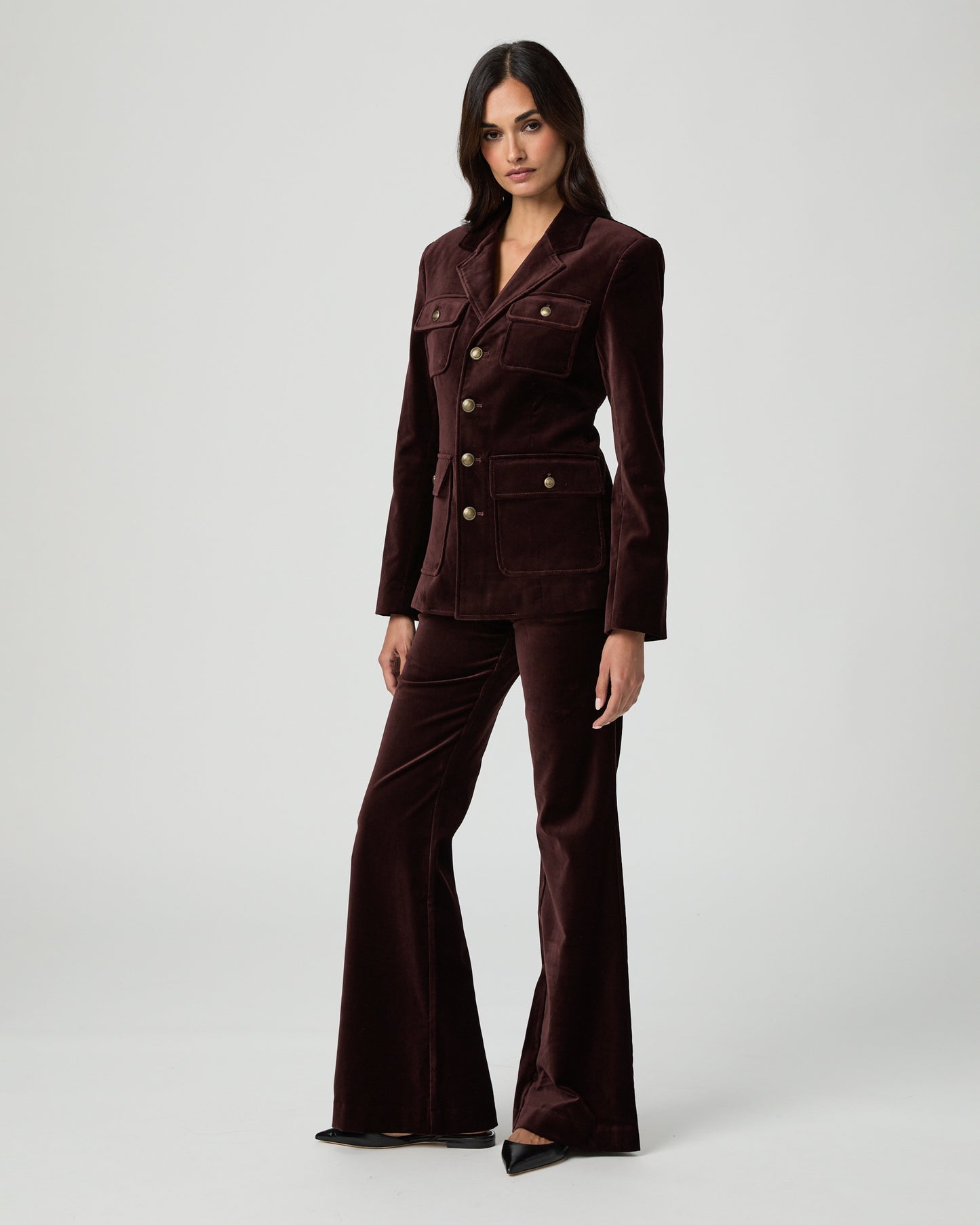 Marlow Trouser - Aubergine Velvet