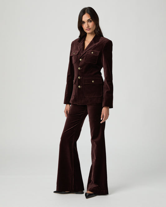 Marlow Trouser - Aubergine Velvet