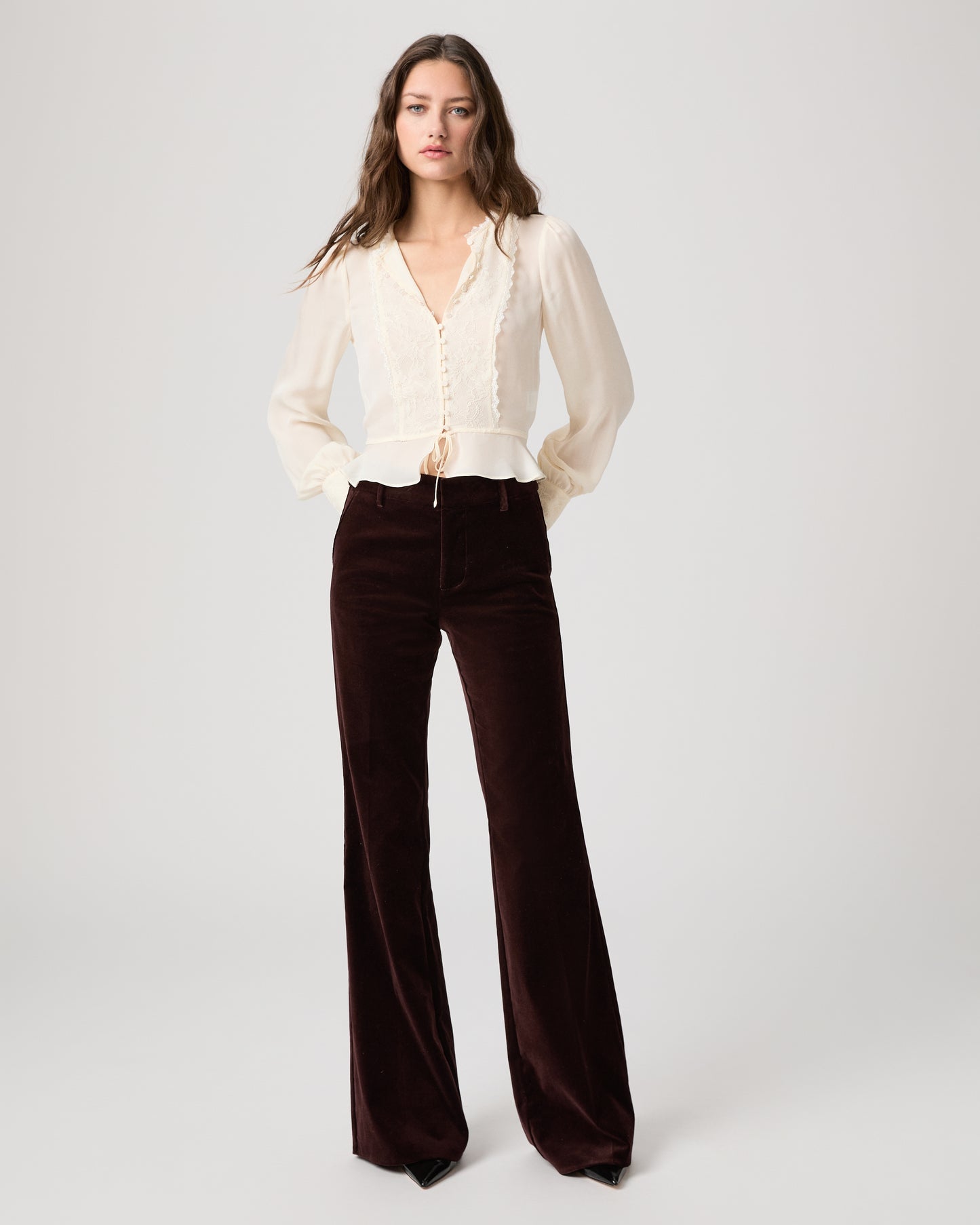 Marlow Trouser - Aubergine Velvet
