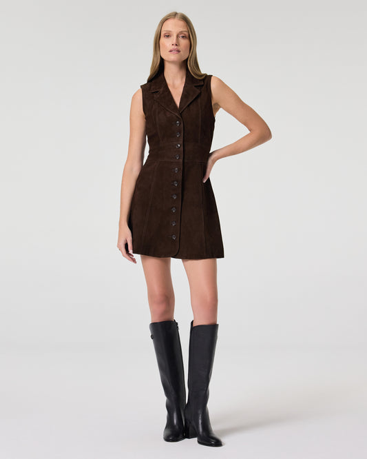 Vida Dress - Chocolate Brown Suede 00