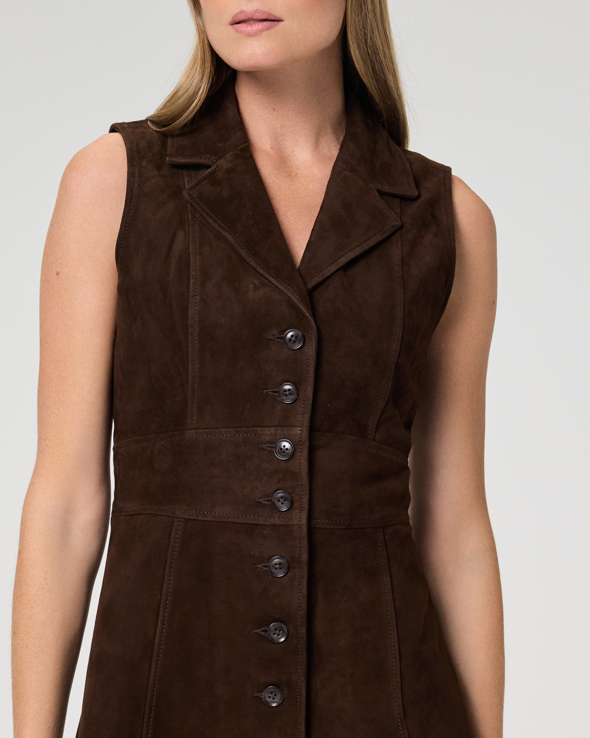 Vida Dress - Chocolate Brown Suede 00